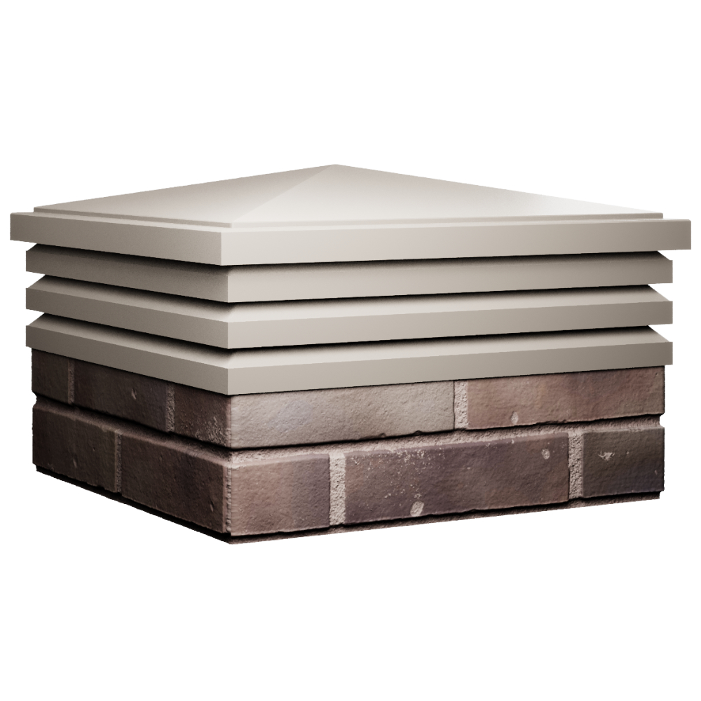 Колпак Zking Бона ХайТек Бежевый на столб 2х2 кирпича (513х513мм) в Истре фото