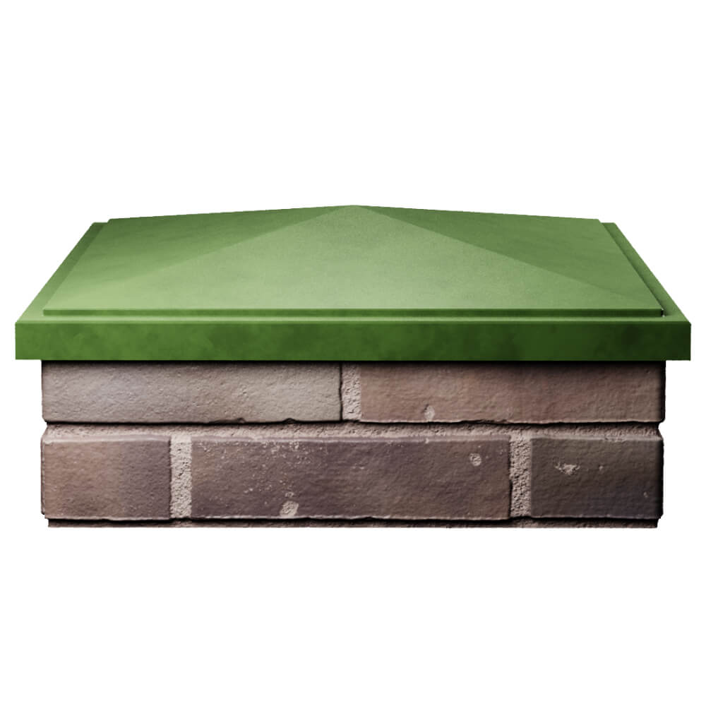 Колпак Zking БонаМоно Зеленый на столб 2х2 кирпича (515х515, 530х530мм) Истра фото