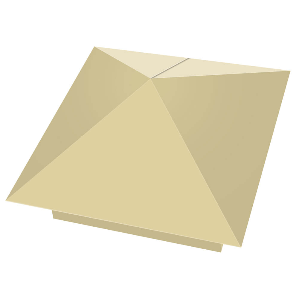 Колпак металлический 400х400мм RAL1014 Бежевый заборный Истра фото