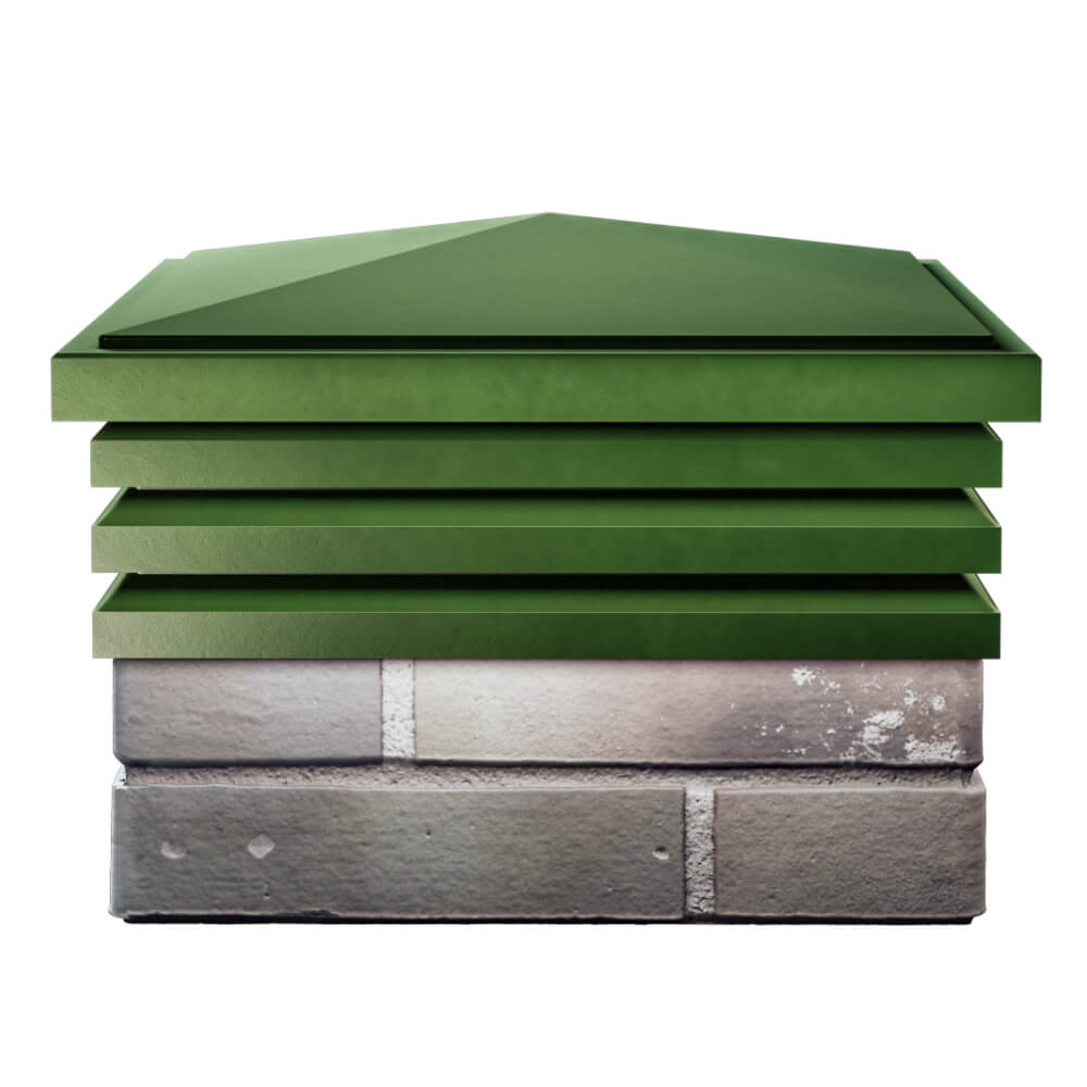 Колпак Zking Бона ХайТек Зеленый на столб 1.5х1.5 кирпича (385х385мм) Истра фото