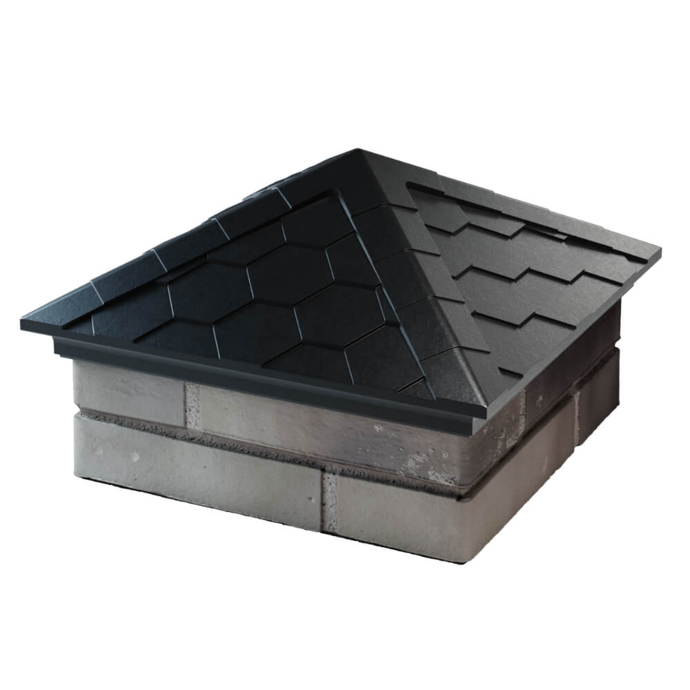 Колпак Zking Эверест Черный на столб 1.5х1.5 кирпича (390х390мм) в Истре фото