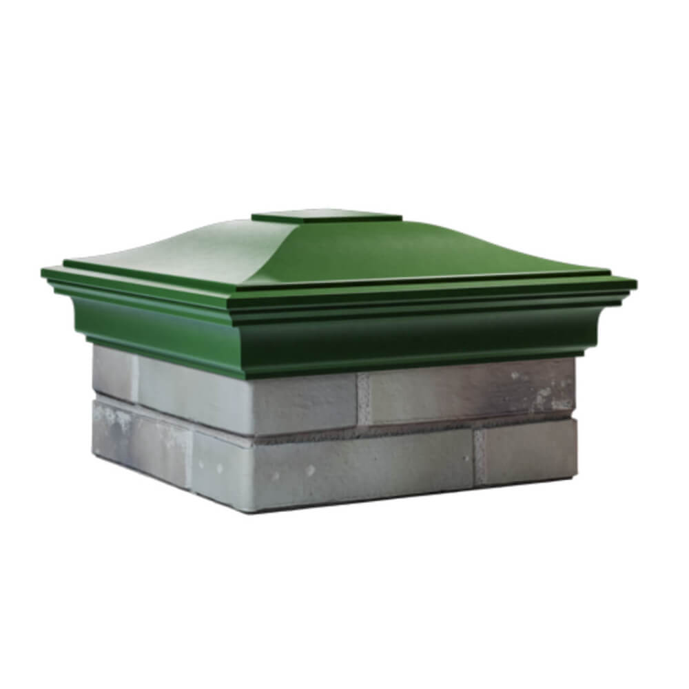 Колпак Zking Монблан Зеленый на столб 1.5х1.5 еврокирпича 0.7НФ (355х355мм) в Истре фото