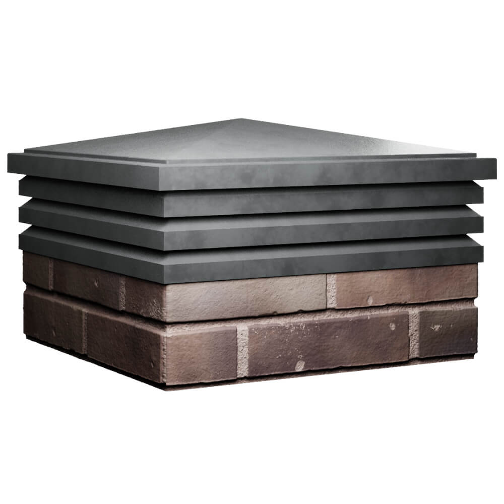 Колпак Zking Бона ХайТек Серый на столб 2х2 кирпича (513х513мм) в Истре фото