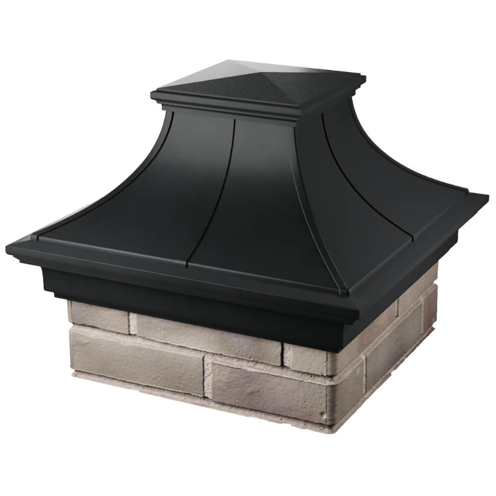 Колпак Zking Монблан Премиум Черный на столб 1.5х1.5 кирпича (385х385мм) в Истре фото