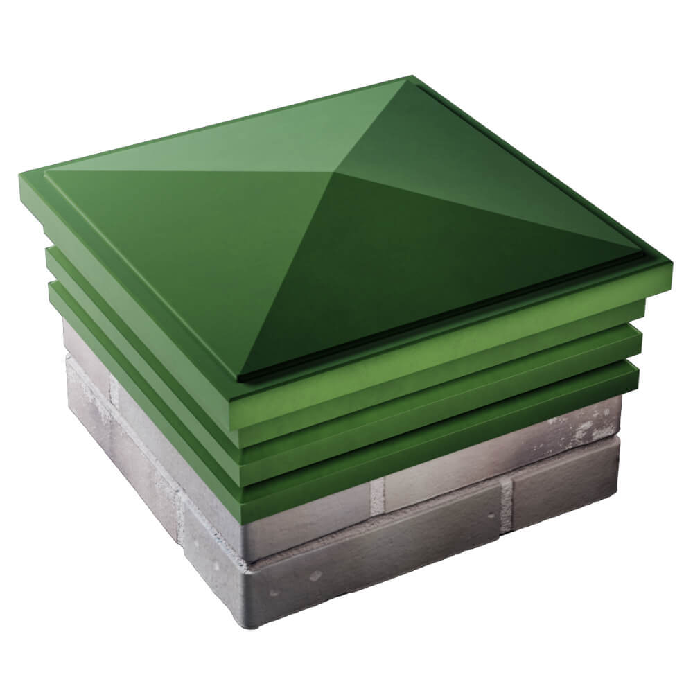 Колпак Zking Бона ХайТек Зеленый на столб 1.5х1.5 кирпича (385х385мм) в Истре фото