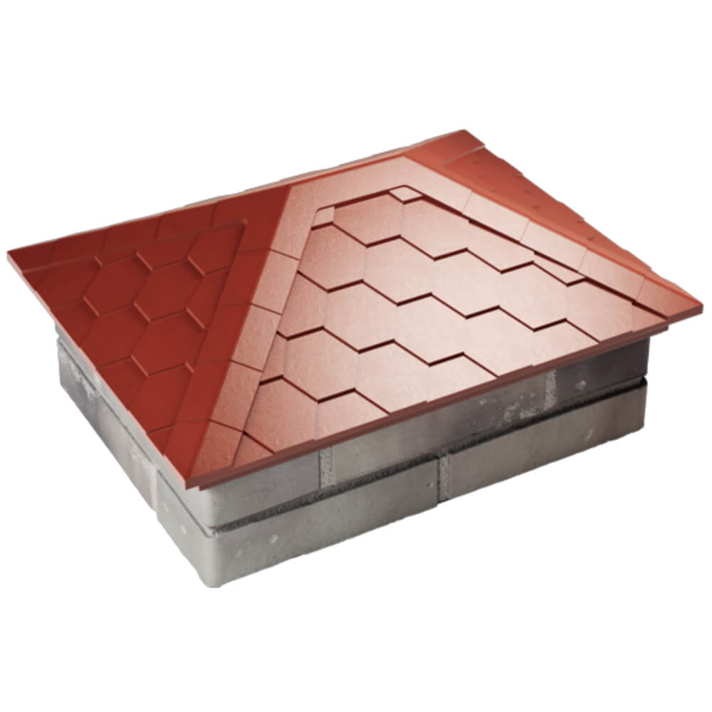 Колпак Zking Эверест Красный на столб 2х1.5 кирпича (520х390мм) Истра фото