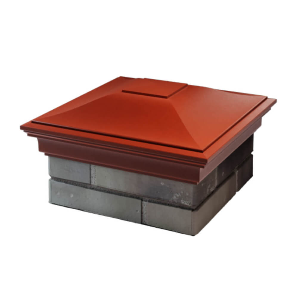 Колпак Zking Монблан Красный на столб 1.5х1.5 еврокирпича 0.7НФ (355х355мм) в Истре фото