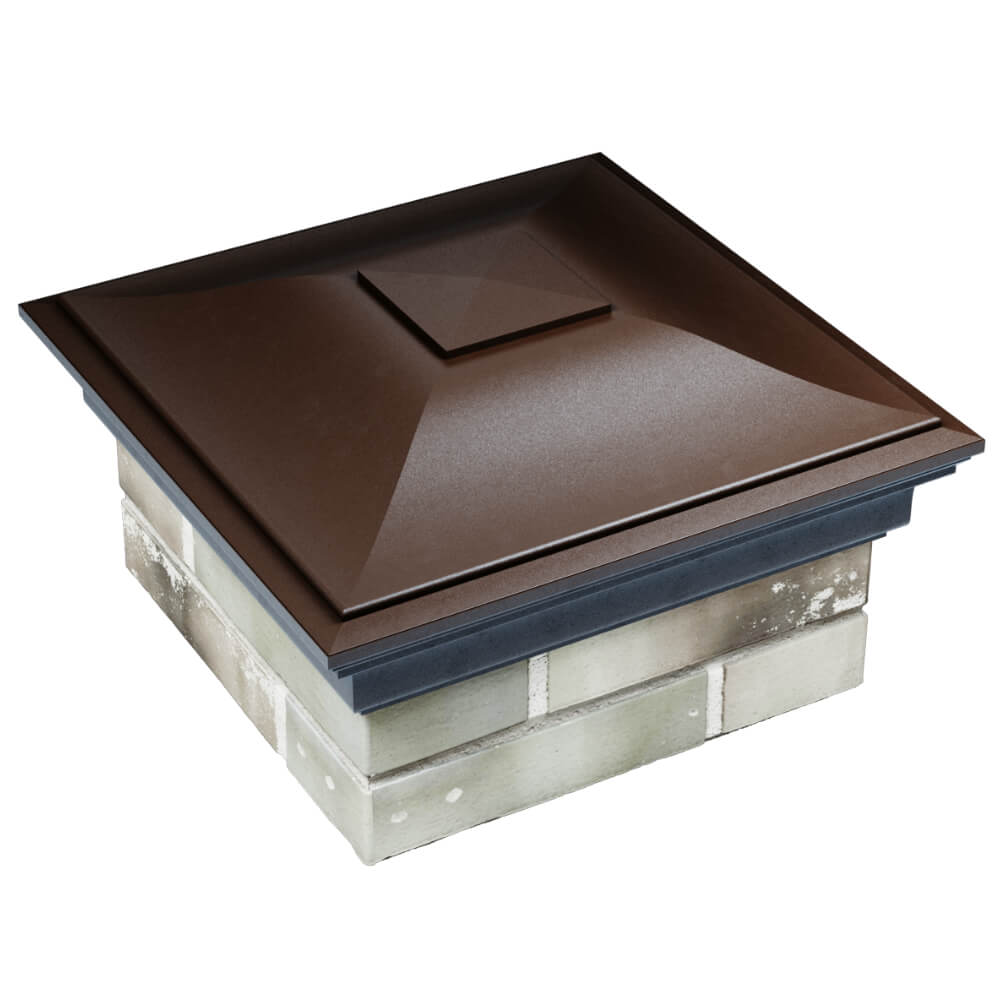 Колпак Zking Монблан Коричневый на столб 1.5х1.5 кирпича (385х385мм) в Истре фото