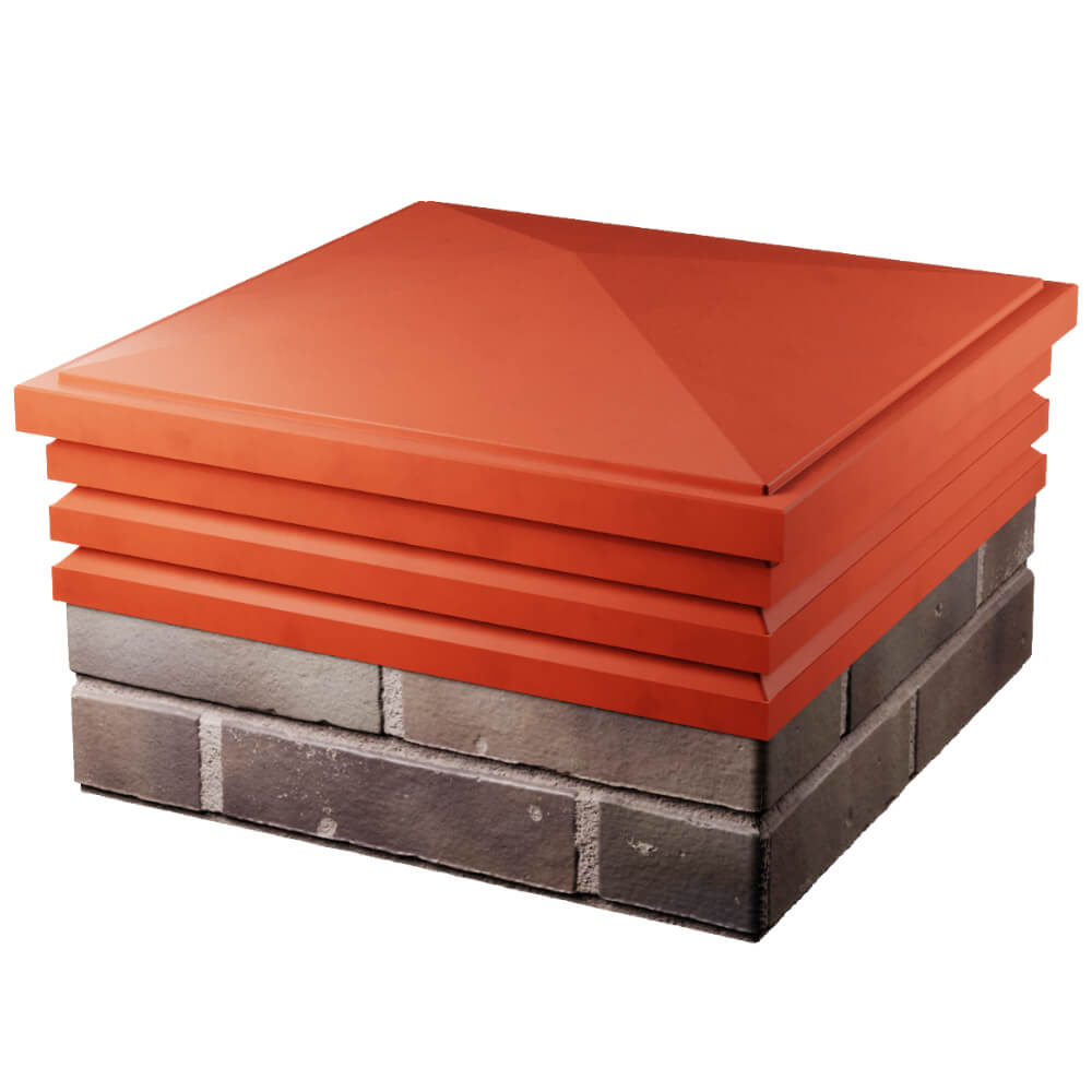 Колпак Zking Бона ХайТек Красный на столб 2х2 кирпича (513х513мм) в Истре фото