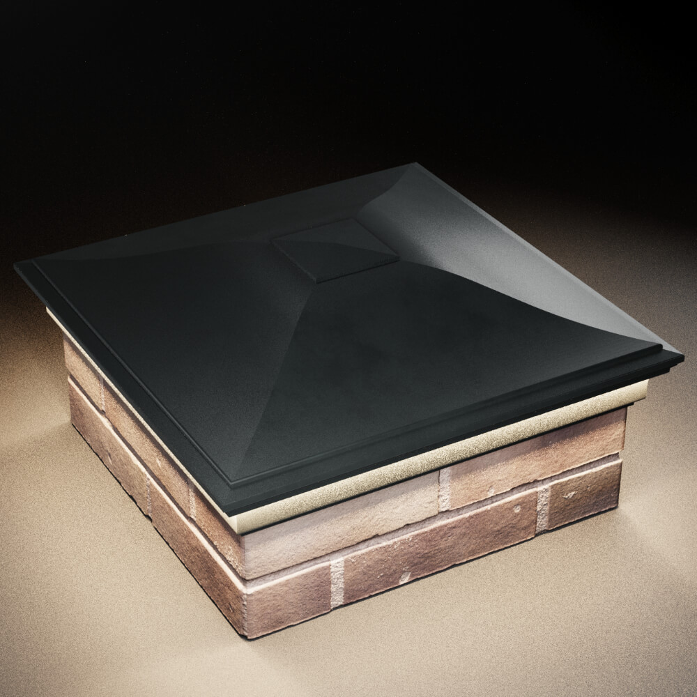 Колпак Zking Монблан Черный на столб 2х2 кирпича (515х515мм) c подсветкой в Истре фото