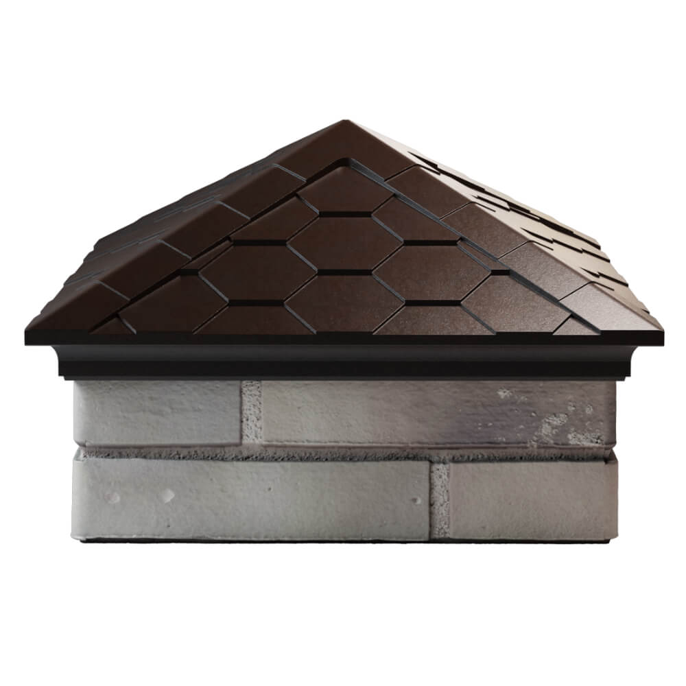 Колпак Zking Эверест Коричневый на столб 1.5х1.5 кирпича (390х390мм) Истра фото