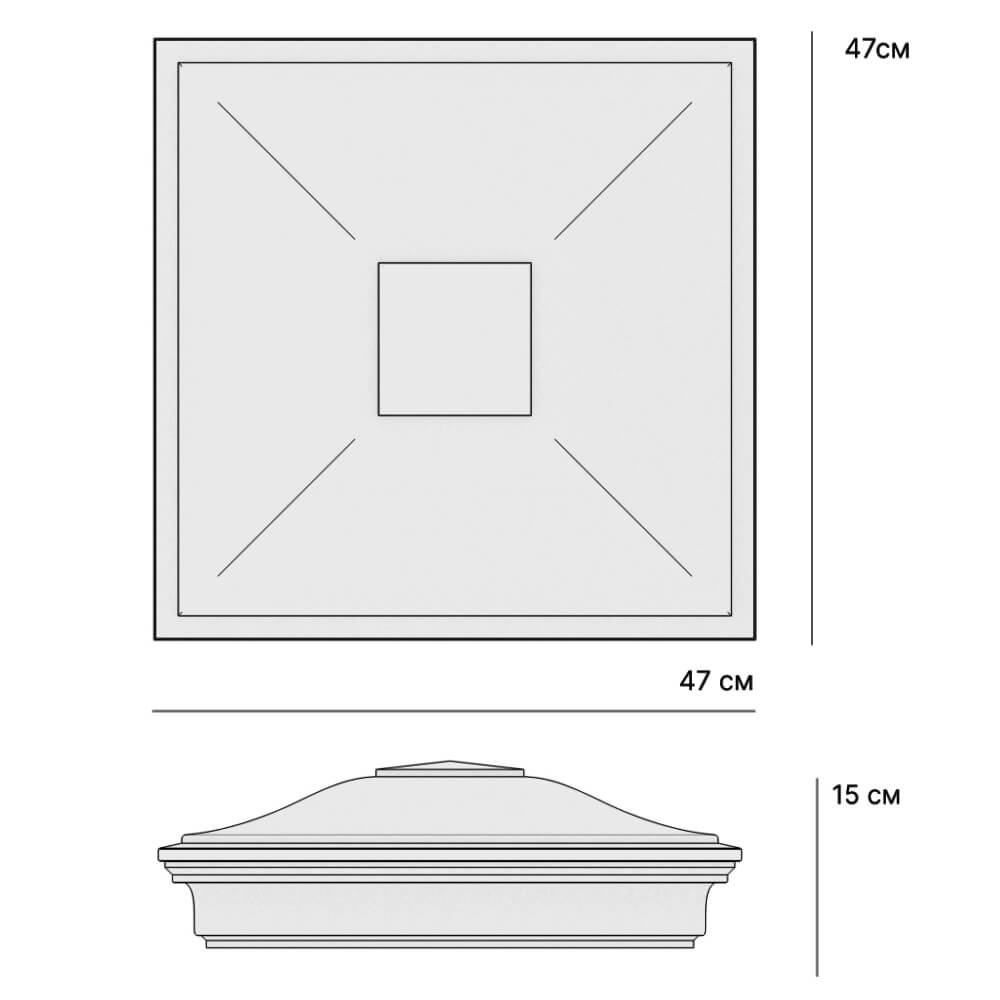 Колпак Zking Монблан Красный на столб 1.5х1.5 кирпича (385х385мм) с подсветкой в Истре фото