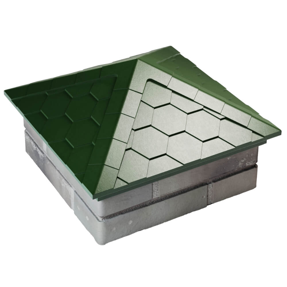 Колпак Zking Эверест Зеленый на столб 1.5х1.5 кирпича (390х390мм) в Истре фото