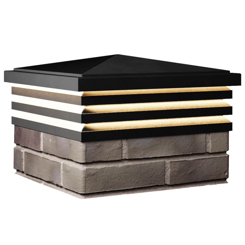 Колпак Zking Бона ХайТек Черный на столб 1.5х1.5 кирпича (385х385мм) с подсветкой в Истре фото