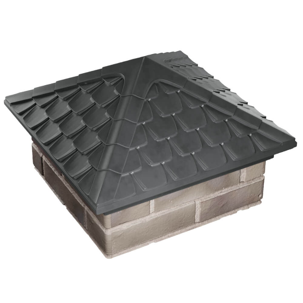 Колпак Zking Эльбрус Серый на столб 1.5х1.5 кирпича (385х385мм) в Истре фото