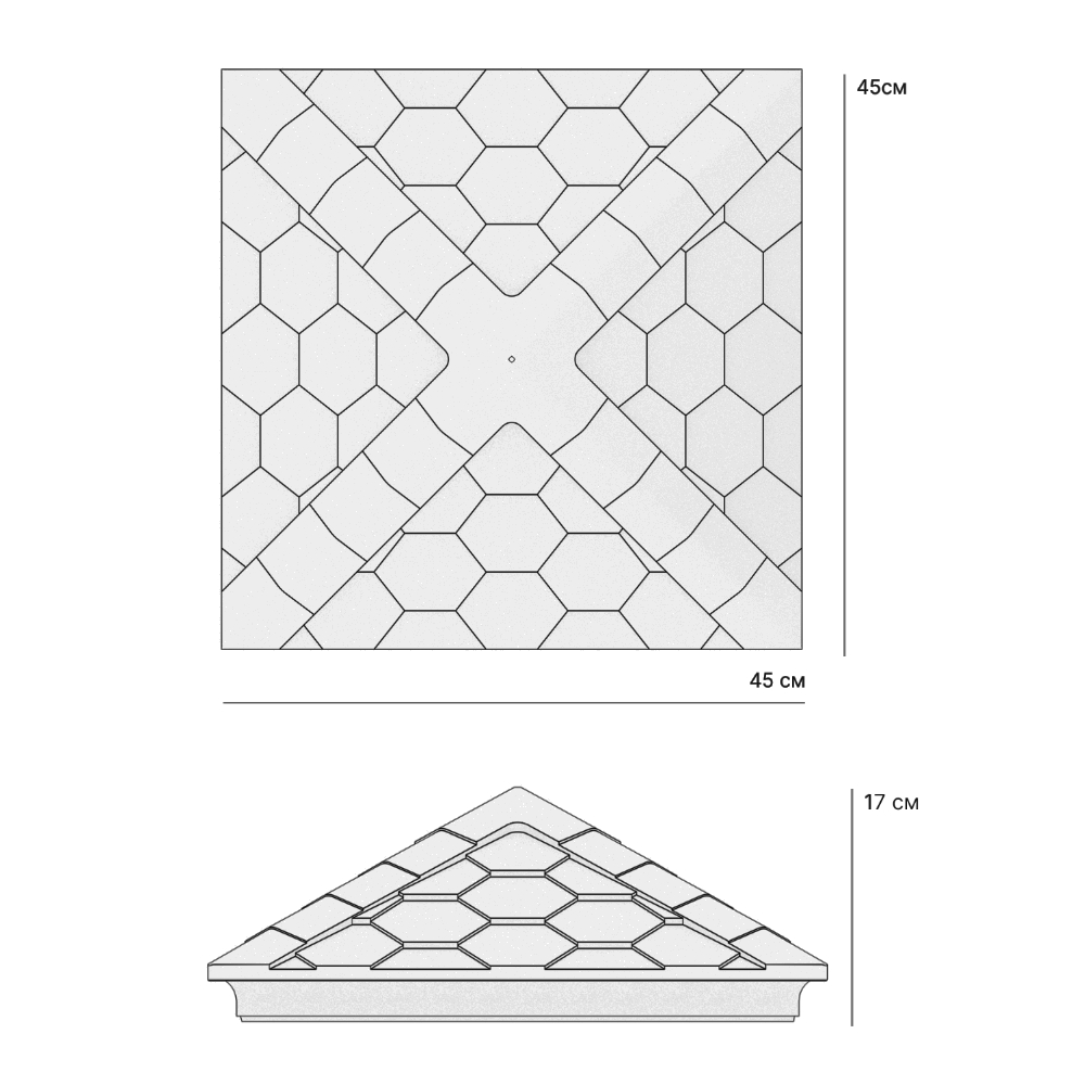 Колпак Zking Эверест Черный на столб 1.5х1.5 кирпича (390х390мм) в Истре фото