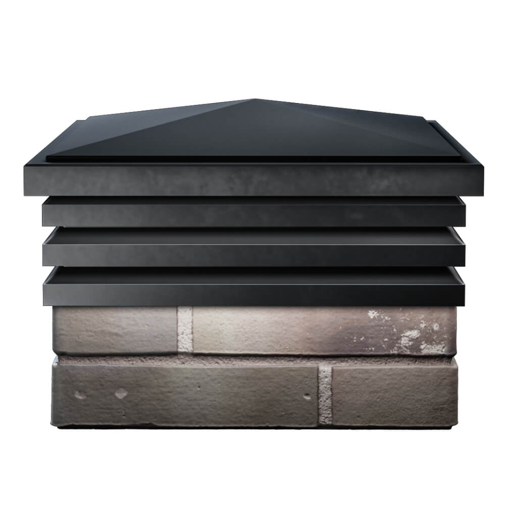 Колпак Zking Бона ХайТек Черный на столб 1.5х1.5 кирпича (385х385мм) Истра фото