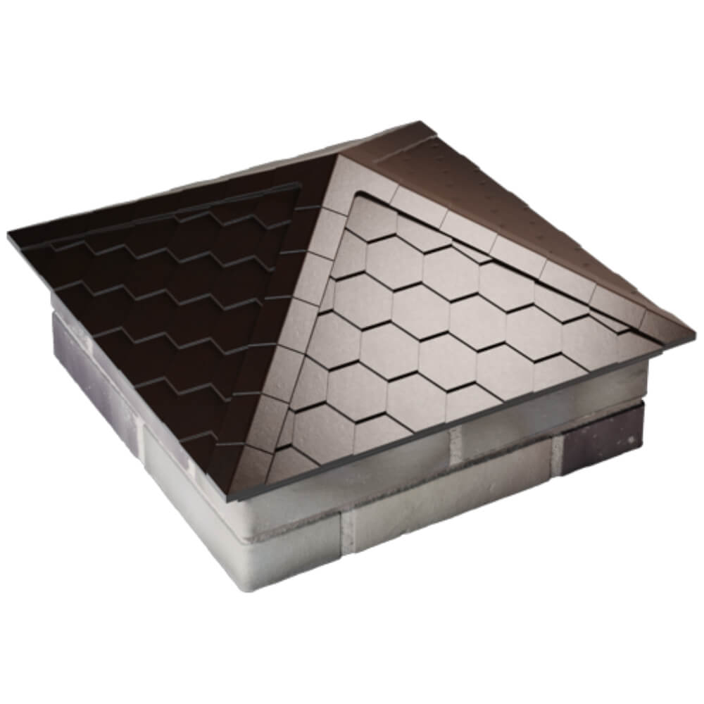 Колпак Zking Эверест Коричневый на столб 2х2 кирпича (535х535мм) Истра фото