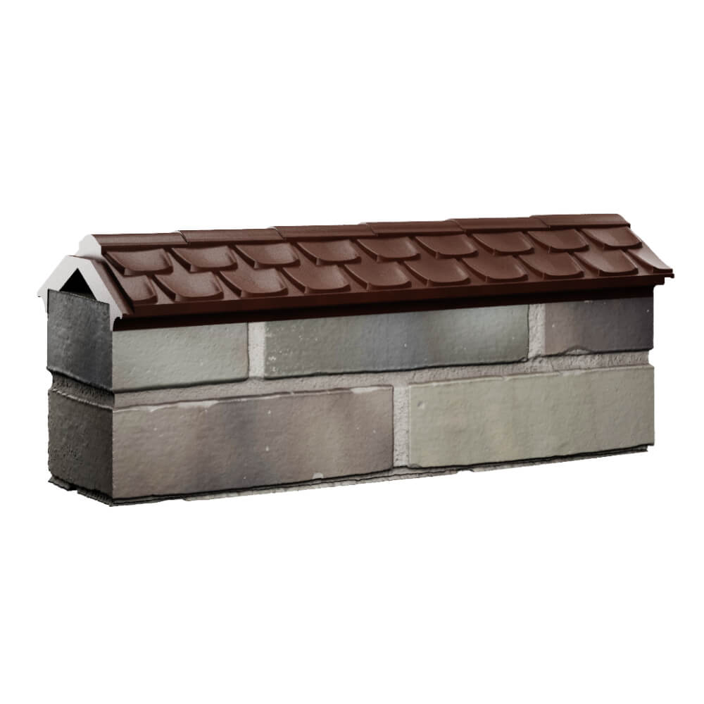 Парапет Zking Эльбрус Коричневый с посадкой на 0.5 кирпича (130мм) Истра фото