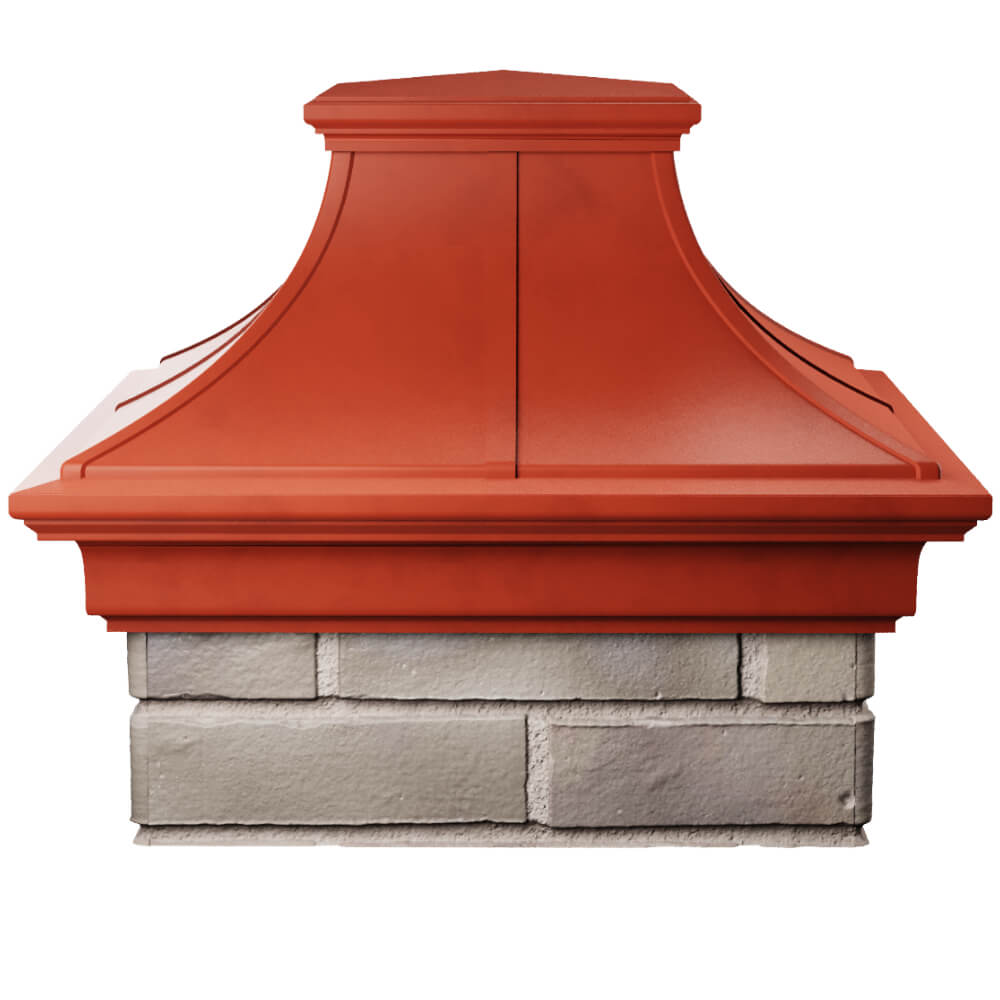 Колпак Zking Монблан Премиум Красный на столб 1.5х1.5 кирпича (385х385мм) Истра фото