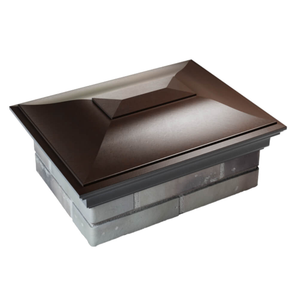 Колпак Zking Монблан Коричневый на столб 2х1.5 кирпича (515х385мм) Истра фото