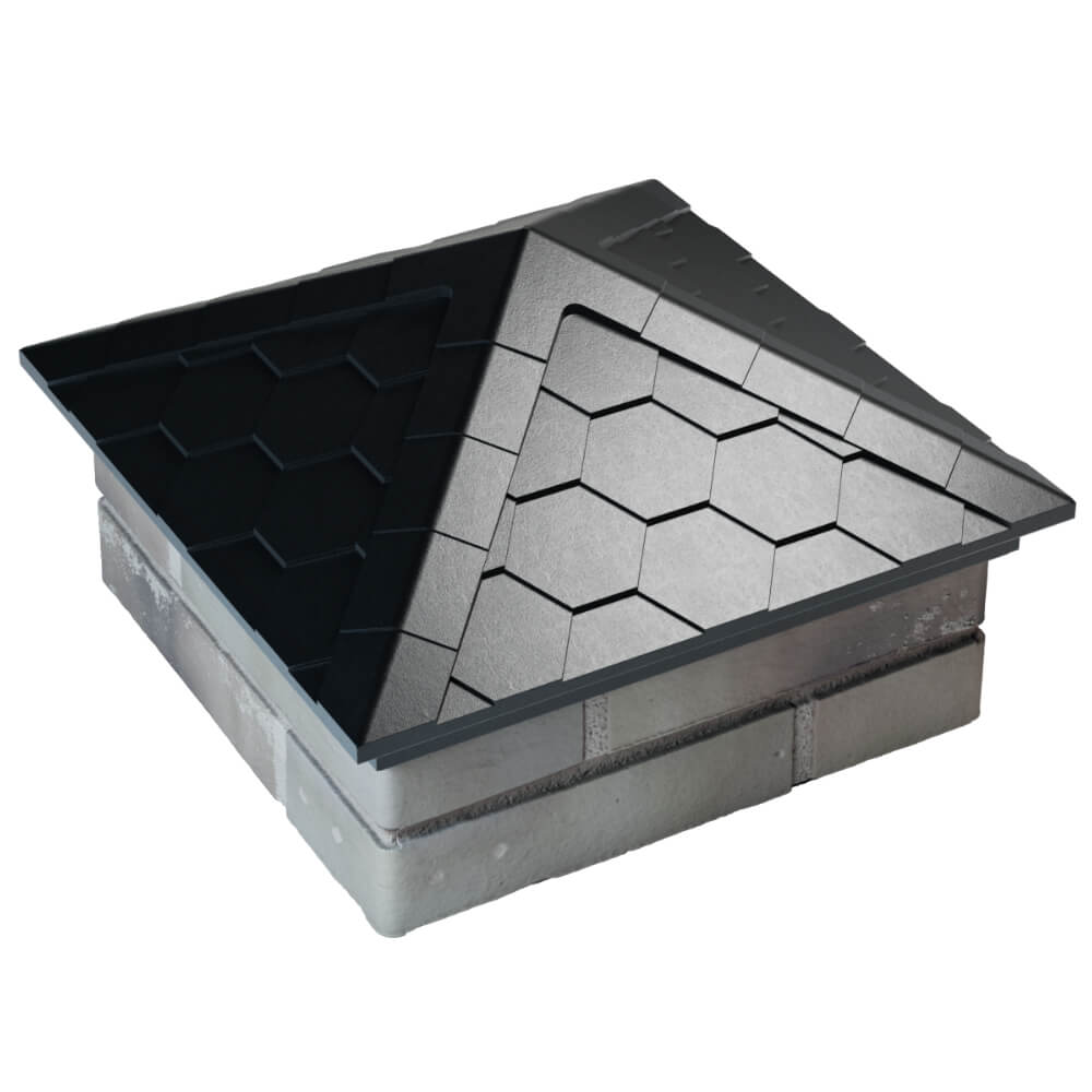 Колпак Zking Эверест Черный на столб 1.5х1.5 кирпича (390х390мм) в Истре фото