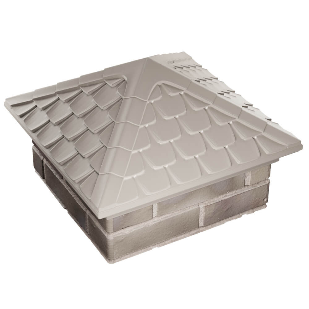 Колпак Zking Эльбрус Бежевый на столб 1.5х1.5 кирпича (385х385мм) в Истре фото