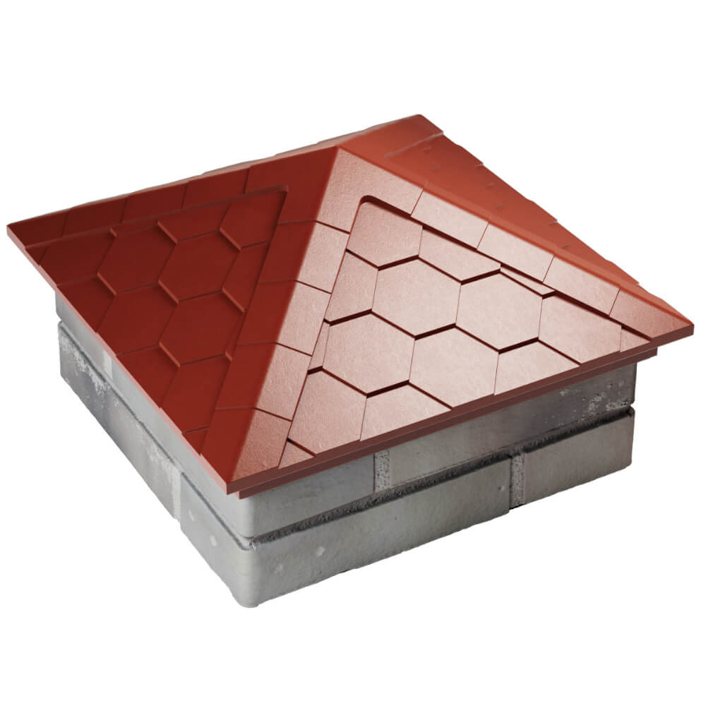 Колпак Zking Эверест Красный на столб 1.5х1.5 кирпича (390х390мм) в Истре фото