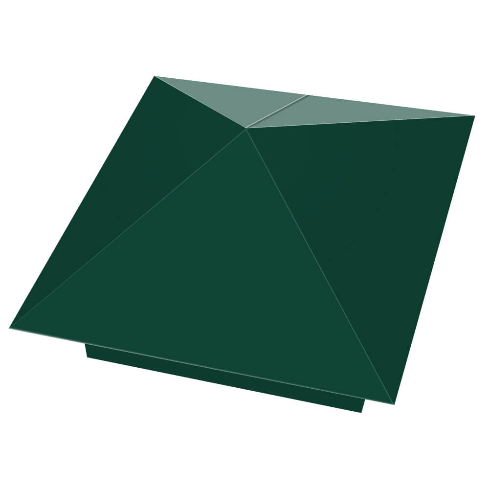 Колпак металлический 390х390мм RAL6005 Зеленый Мох заборный Истра фото