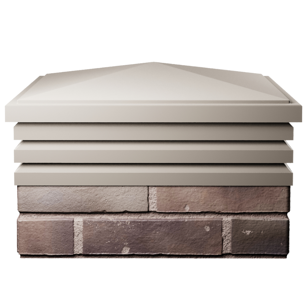 Колпак Zking Бона ХайТек Бежевый на столб 2х2 кирпича (513х513мм) Истра фото