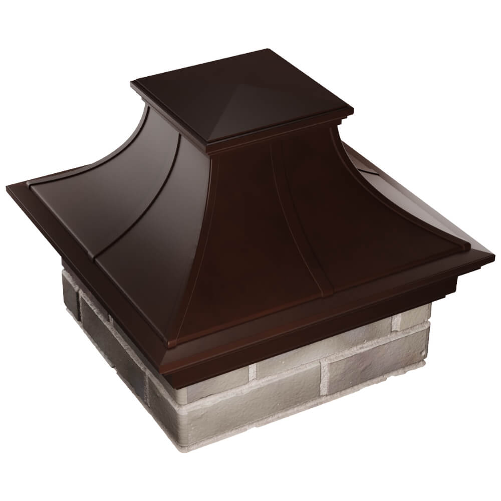 Колпак Zking Монблан Премиум Коричневый на столб 1.5х1.5 кирпича (385х385мм) в Истре фото