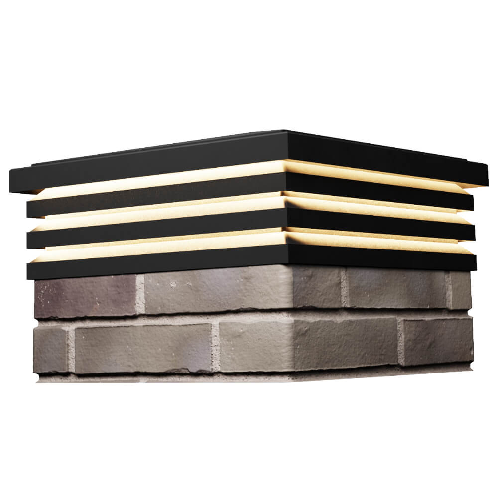 Колпак Zking Бона ХайТек Черный на столб 1.5х1.5 кирпича (385х385мм) с подсветкой в Истре фото