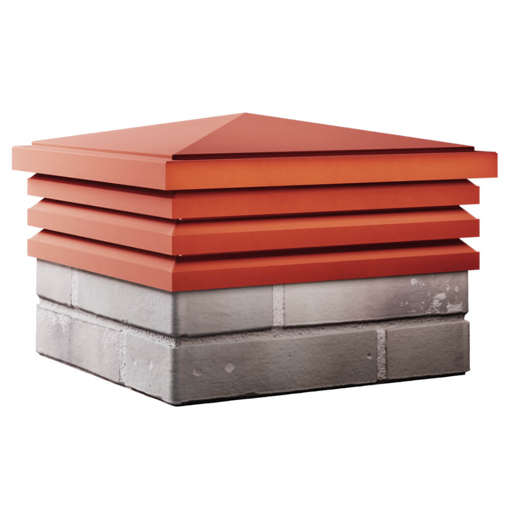 Колпак Zking Бона ХайТек Красный на столб 1.5х1.5 кирпича (385х385мм) в Истре фото