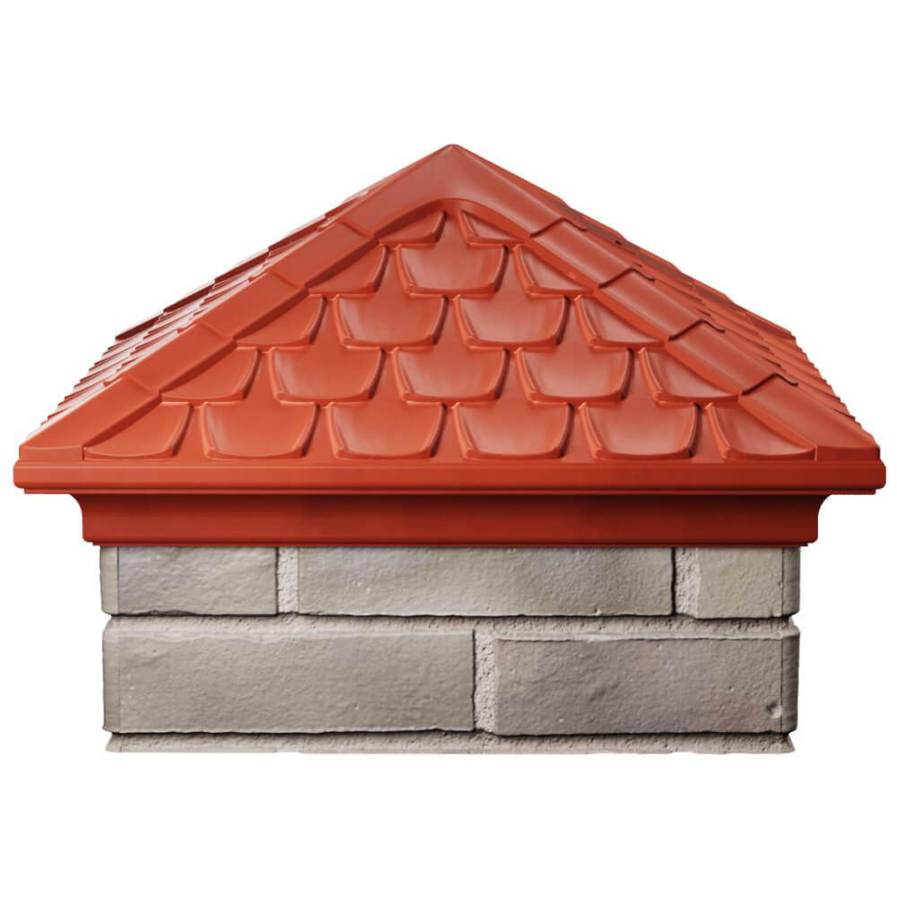 Колпак Zking Эльбрус Красный на столб 1.5х1.5 кирпича (385х385мм) Истра фото