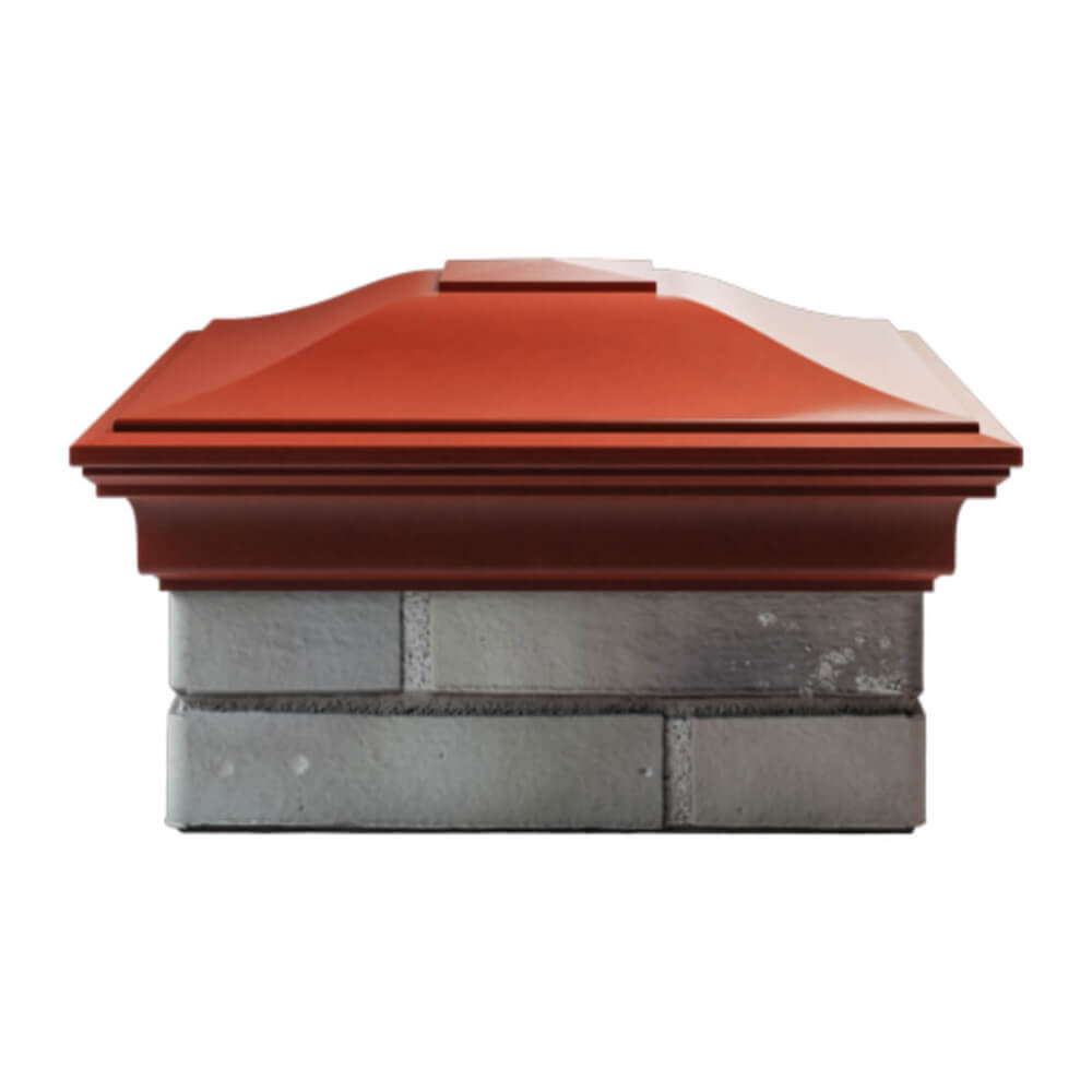 Колпак Zking Монблан Красный на столб 1.5х1.5 еврокирпича 0.7НФ (355х355мм) Истра фото