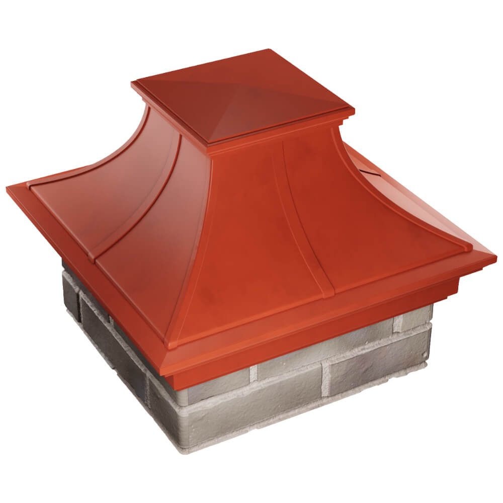 Колпак Zking Монблан Премиум Красный на столб 1.5х1.5 кирпича (385х385мм) в Истре фото