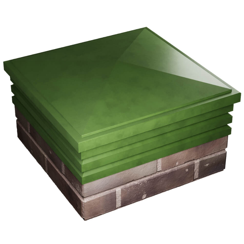 Колпак Zking Бона ХайТек Зеленый на столб 2х2 кирпича (513х513мм) в Истре фото