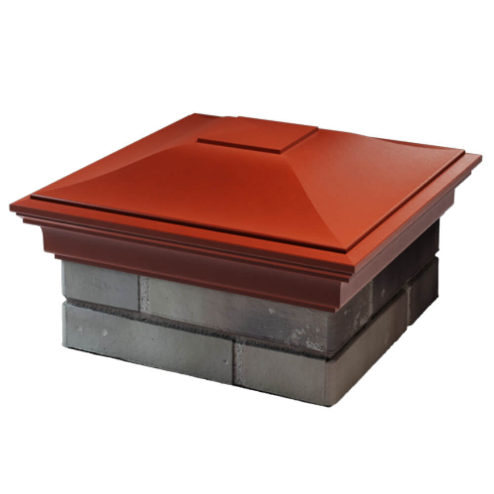 Колпак Zking Монблан Красный на столб 1.5х1.5 кирпича (385х385мм) в Истре фото