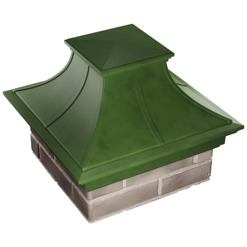 Колпак Zking Монблан Премиум Зеленый на столб 1.5х1.5 кирпича (385х385мм) в Истре фото