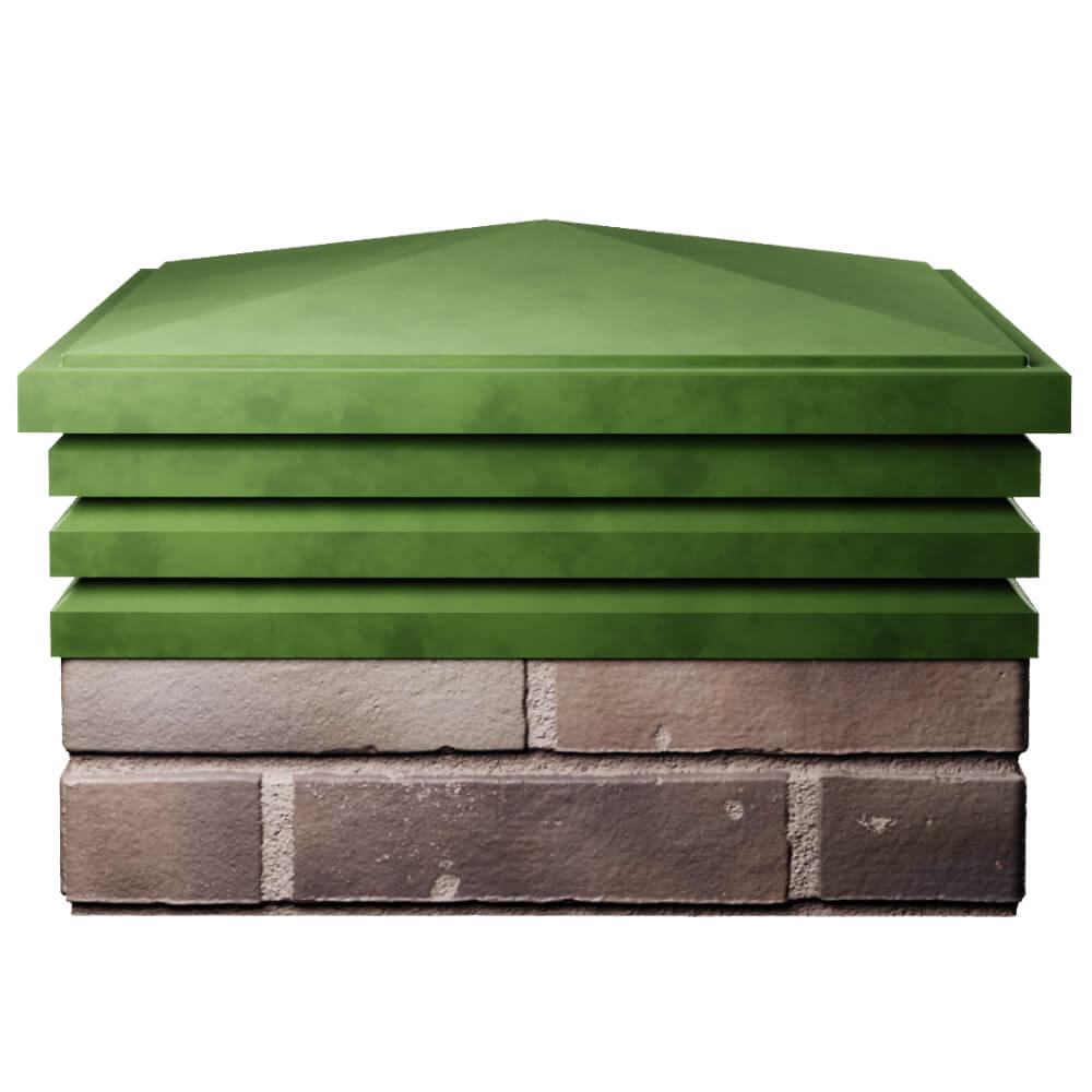 Колпак Zking Бона ХайТек Зеленый на столб 2х2 кирпича (513х513мм) Истра фото