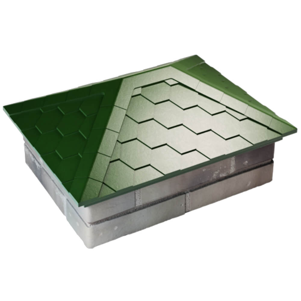 Колпак Zking Эверест Зеленый на столб 2х1.5 кирпича (520х390мм) Истра фото