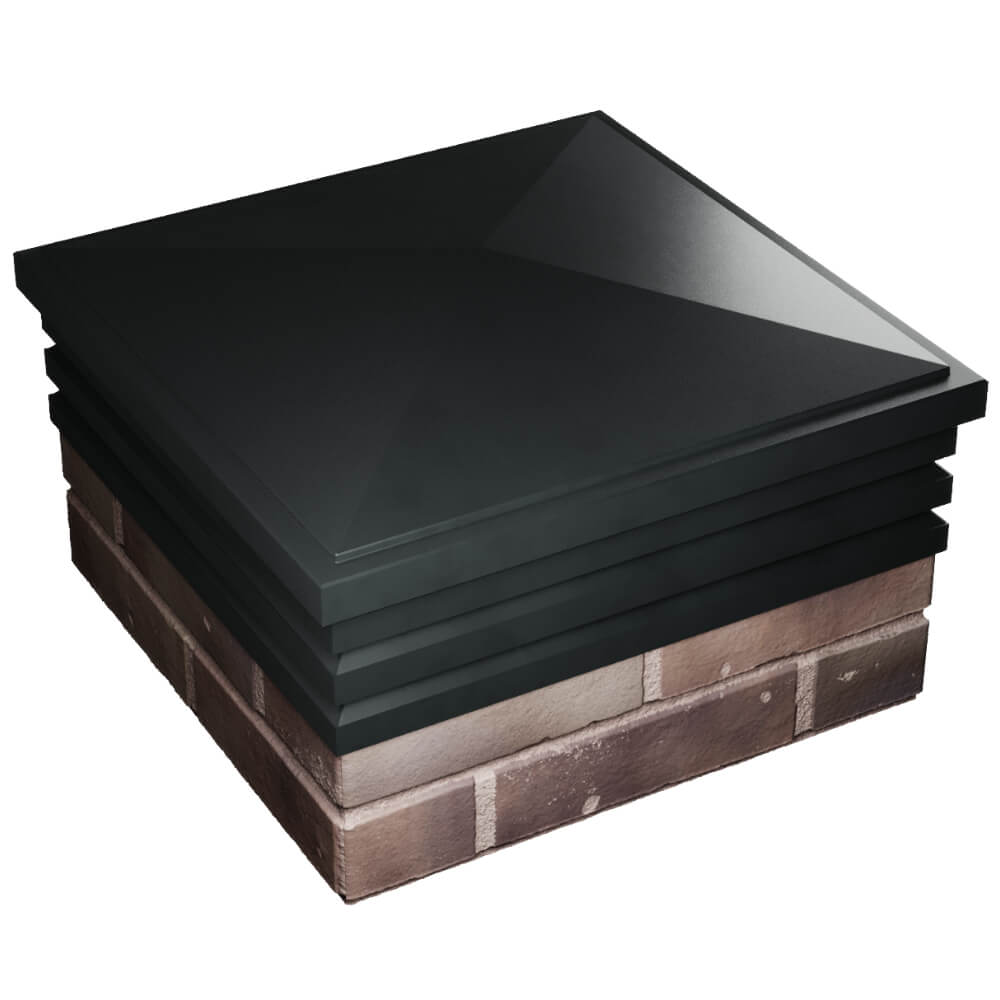 Колпак Zking Бона ХайТек Черный на столб 2х2 кирпича (513х513мм) в Истре фото