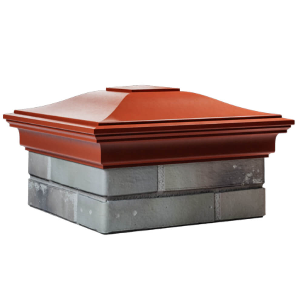 Колпак Zking Монблан Красный на столб 1.5х1.5 кирпича (385х385мм) в Истре фото