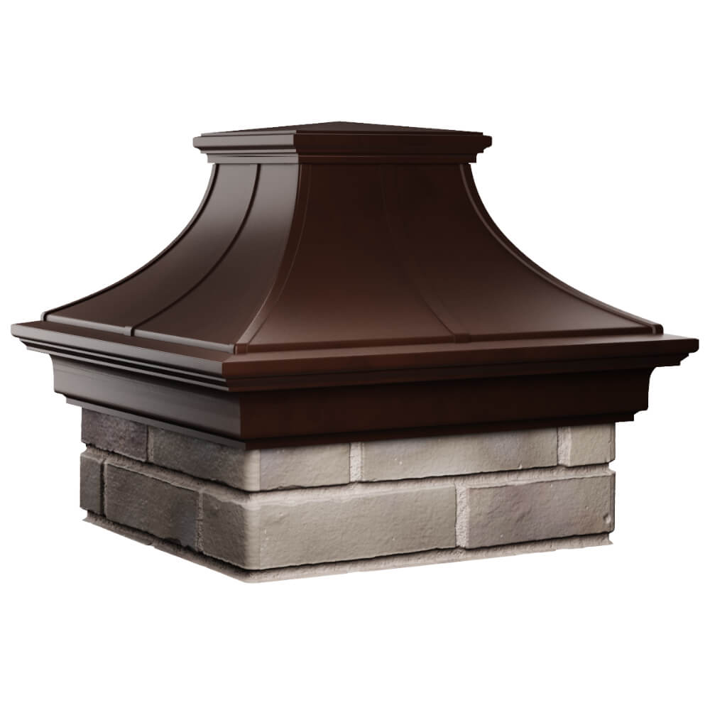 Колпак Zking Монблан Премиум Коричневый на столб 1.5х1.5 кирпича (385х385мм) в Истре фото
