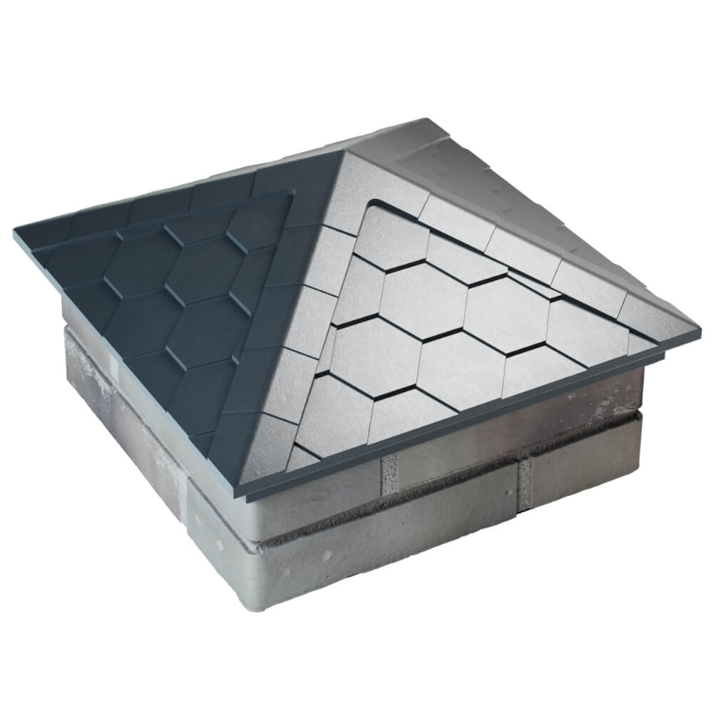 Колпак Zking Эверест Серый на столб 1.5х1.5 кирпича (390х390мм) в Истре фото