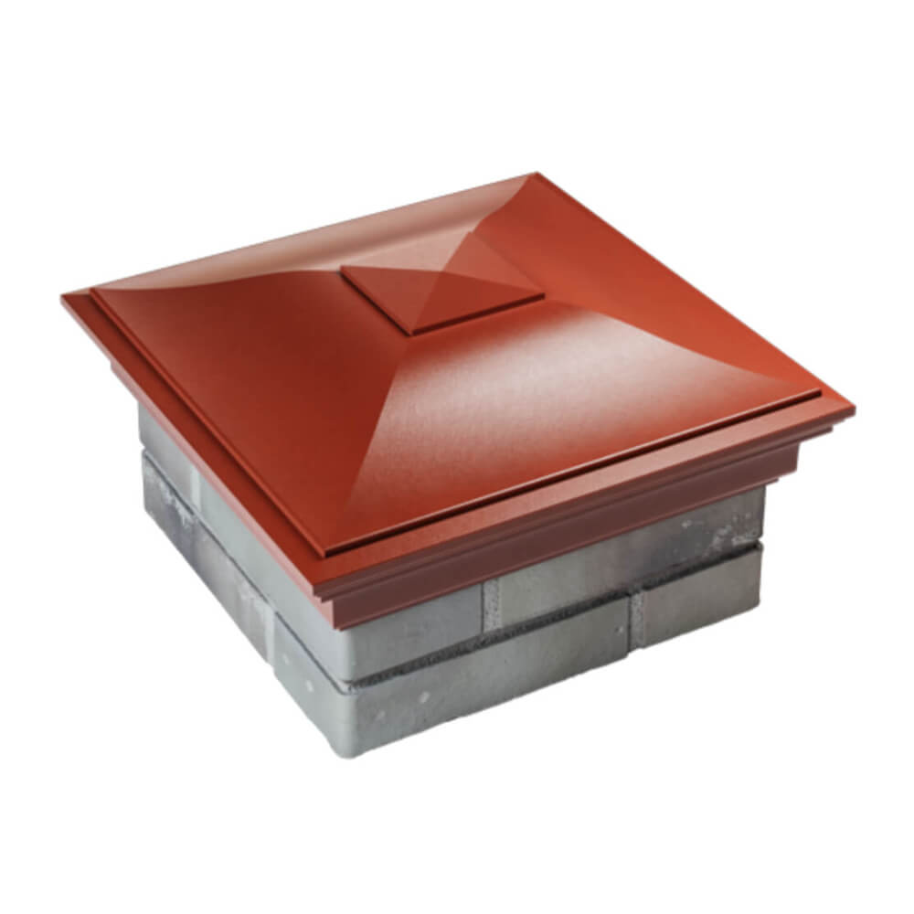 Колпак Zking Монблан Красный на столб 1.5х1.5 еврокирпича 0.7НФ (355х355мм) в Истре фото