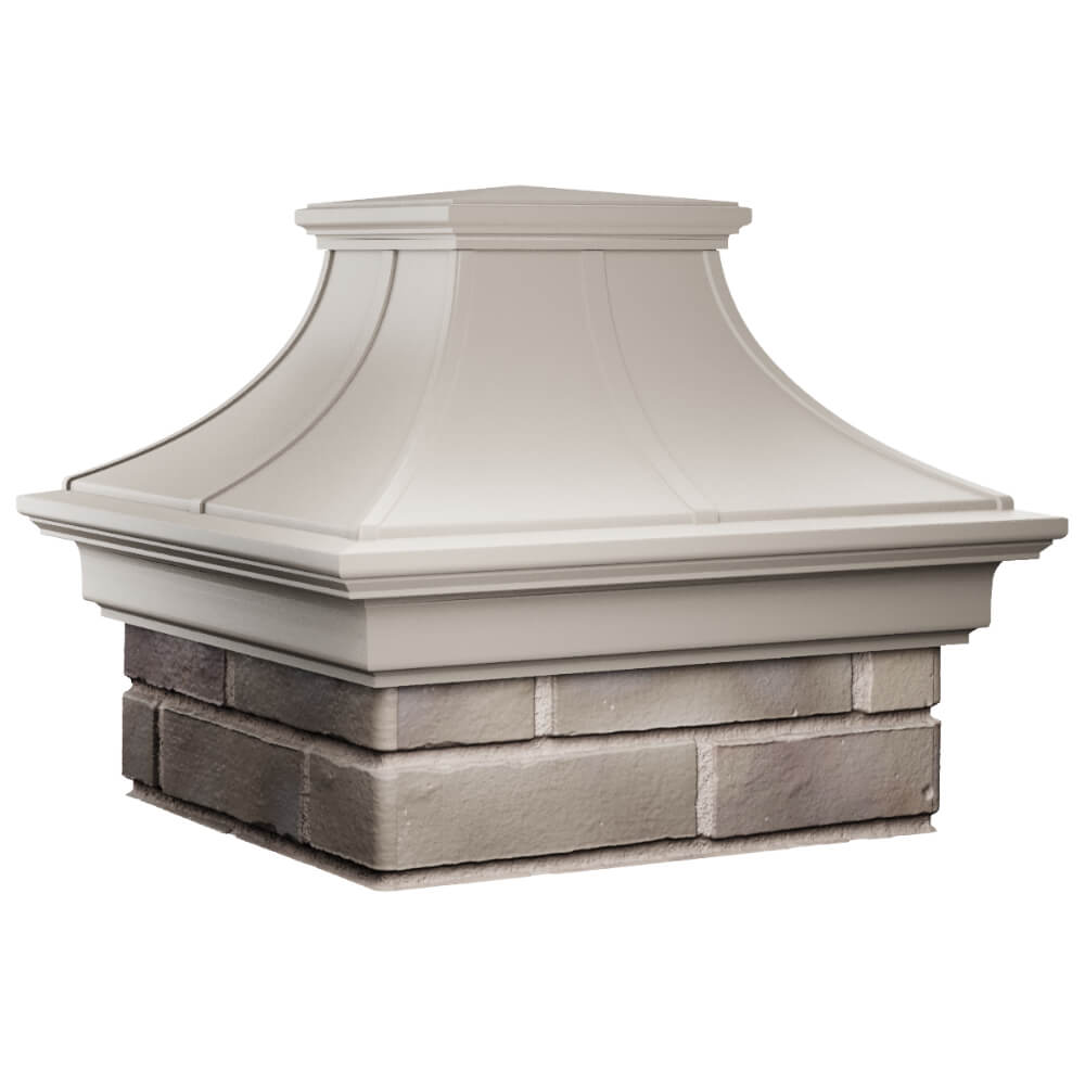 Колпак Zking Монблан Премиум Бежевый на столб 1.5х1.5 кирпича (385х385мм) в Истре фото