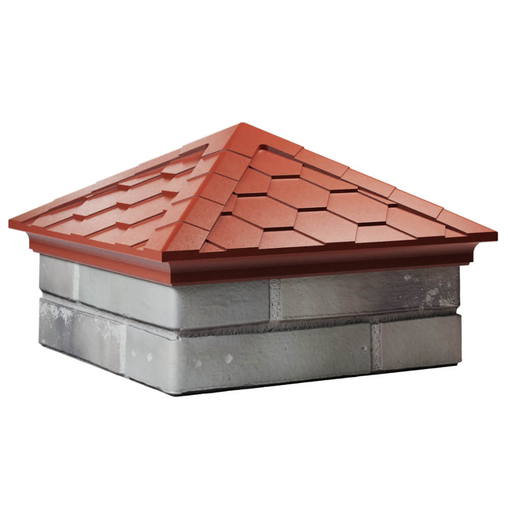 Колпак Zking Эверест Красный на столб 1.5х1.5 кирпича (390х390мм) в Истре фото