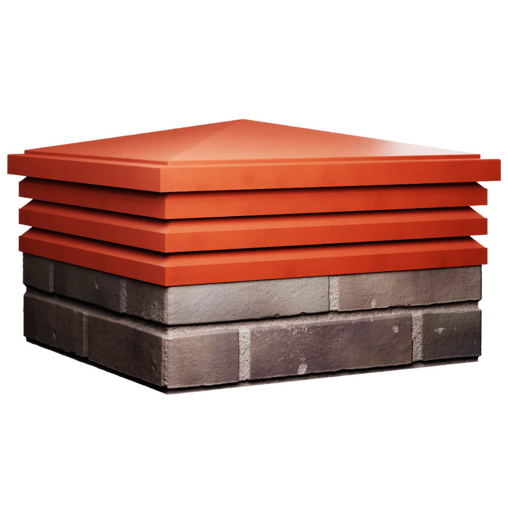 Колпак Zking Бона ХайТек Красный на столб 2х2 кирпича (513х513мм) в Истре фото