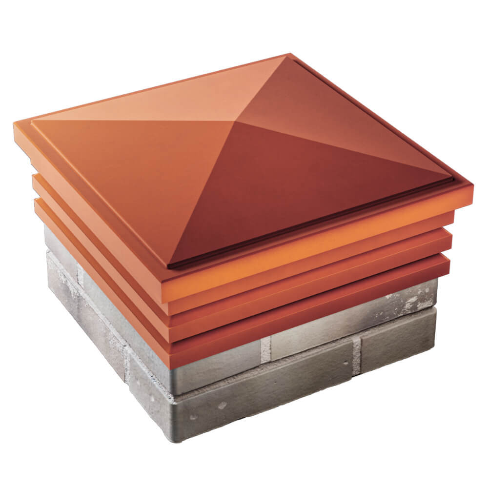 Колпак Zking Бона ХайТек Красный на столб 1.5х1.5 кирпича (385х385мм) в Истре фото